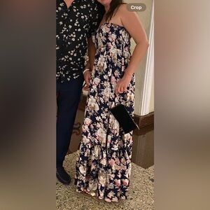 WINDSOR Floral Strapless Maxi Dress . Size S.